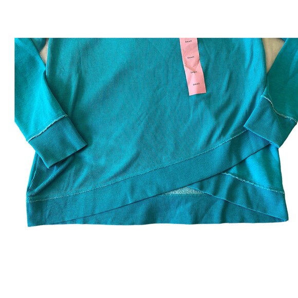 NWT Calvin Klein Teal Turquoise Funnel Neck Crisscross Sweatshirt Size Small S - Picture 12 of 12